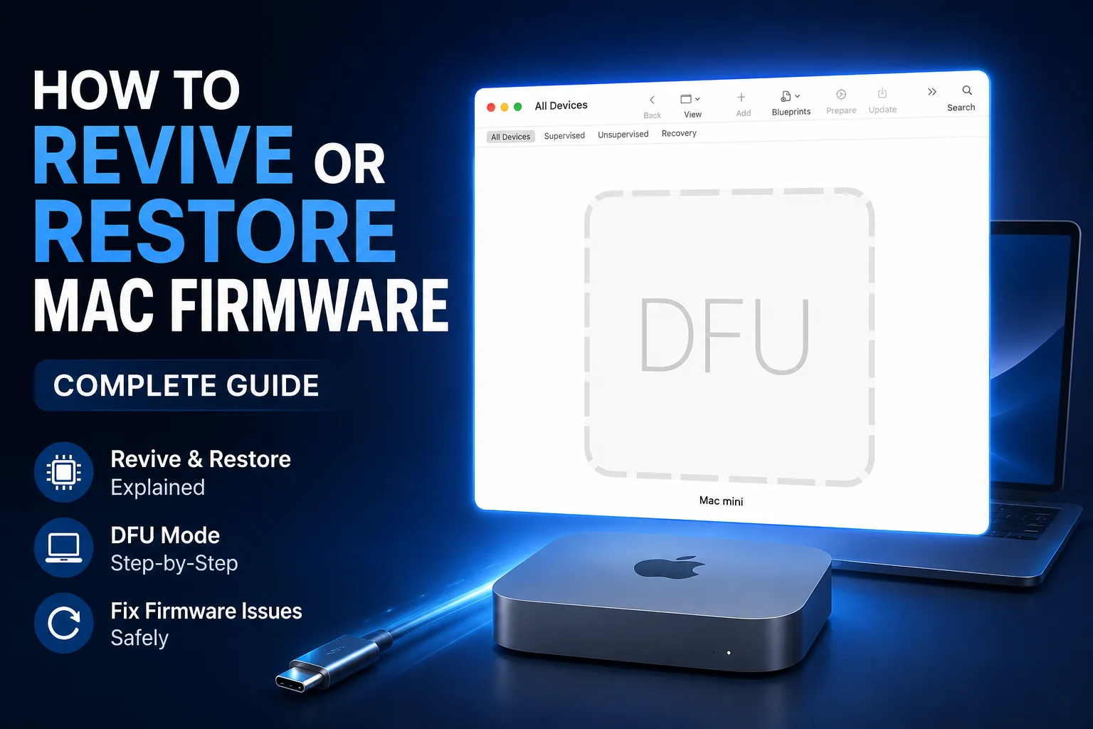 Mac firmware recovery using Revive and Restore